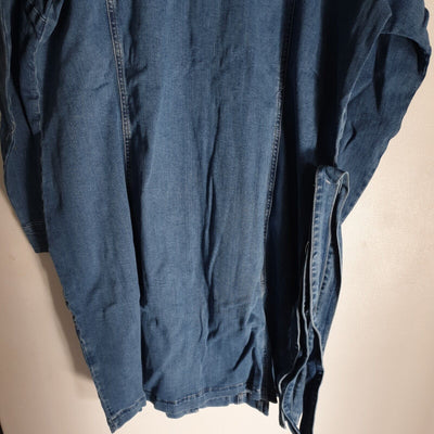 Judi Love Denim Shirt Mini Dress Blue Uk26****Ref V348