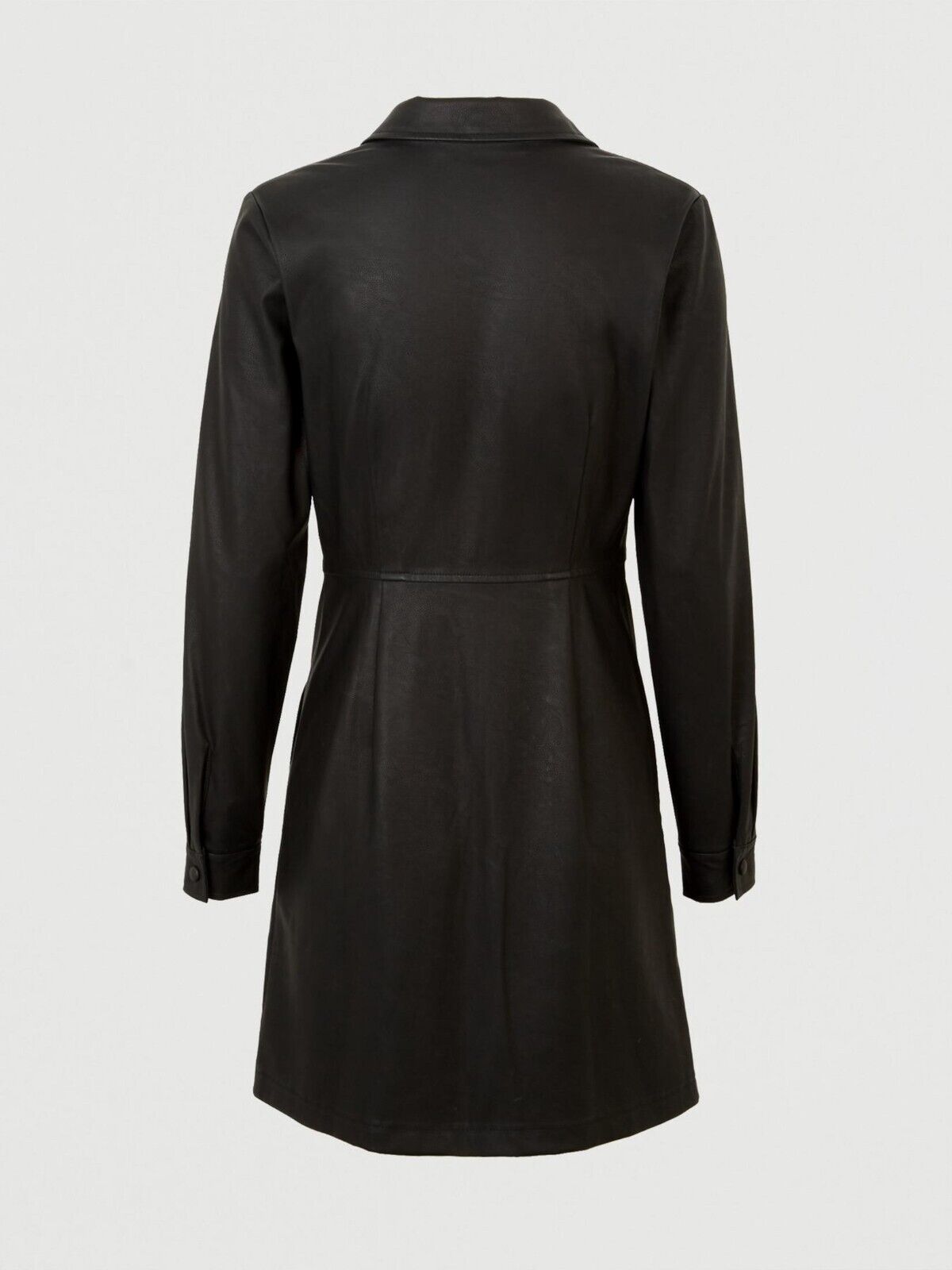 Michelle Keegan Faux Leather PU Shirt Dress - Black. UK 10 **** Ref V557