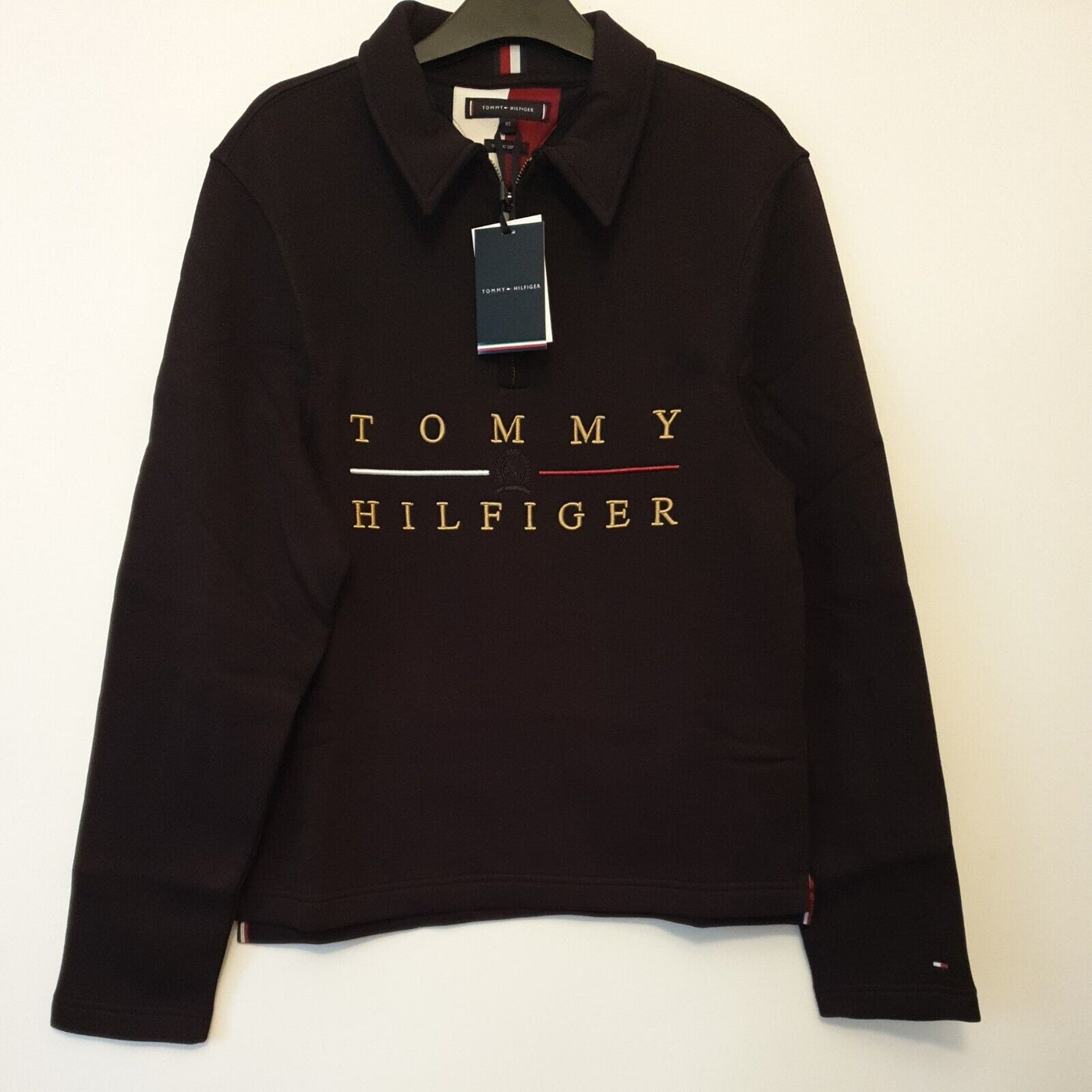 tommy hilfiger Icon Crest Mock Neck Black Sweatshirt Size XS****Ref V103