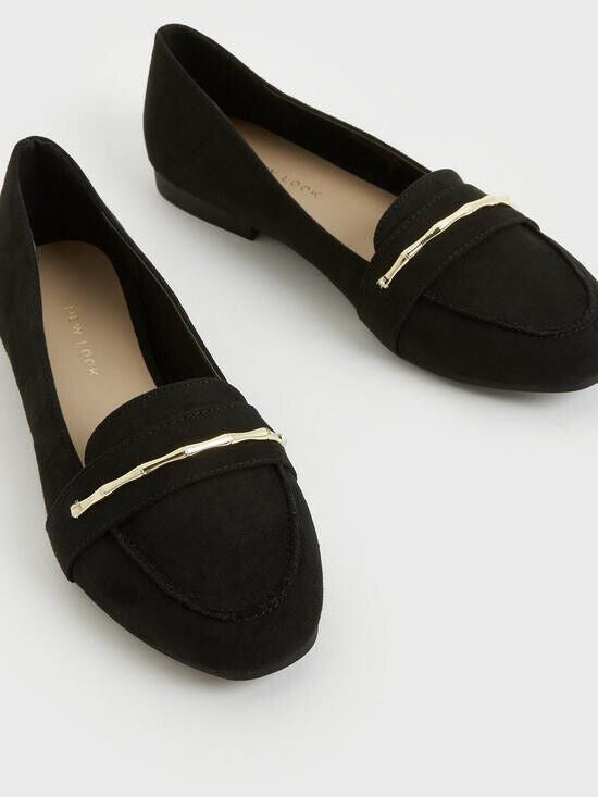New Look Black Kamboo Loafers Size 4 **** VS3