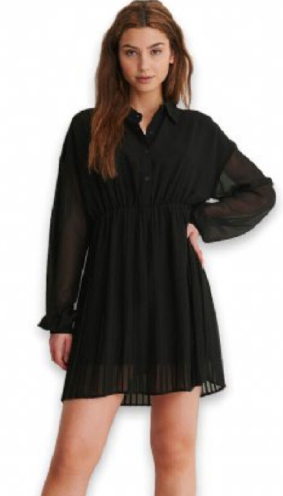 NA-KD Pleated Mini Dress Black Uk8****Ref V548