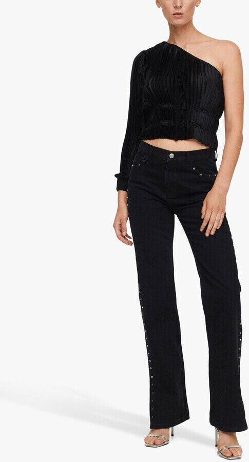 Mango Brigitte Studded Black Women's Jeans Size UK 8