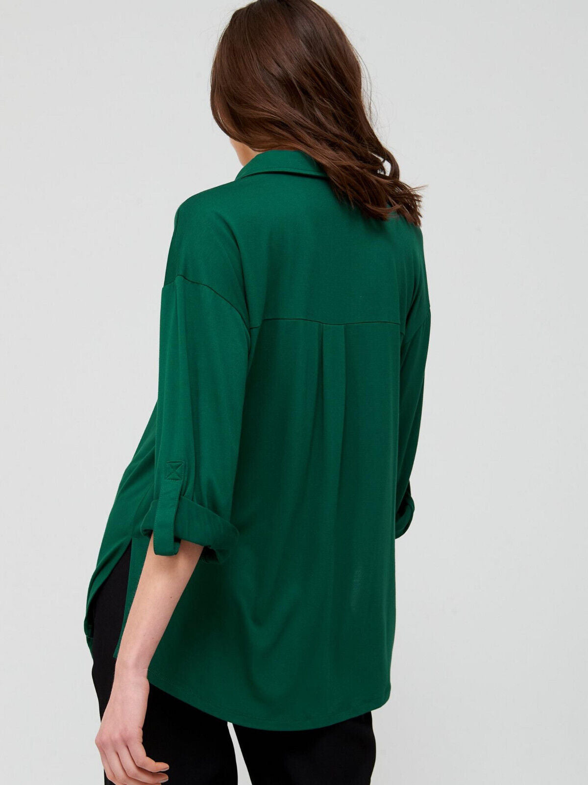 Cupro Relaxed Shirt - Green. UK 12. **** V429