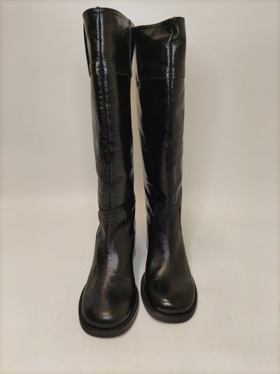 Office London. Leather Black Thigh High Boots. UK 4. ****VS1