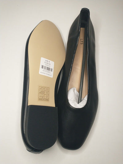 LTS Almond Toe Ballerina Shoes - Black. Size UK 9