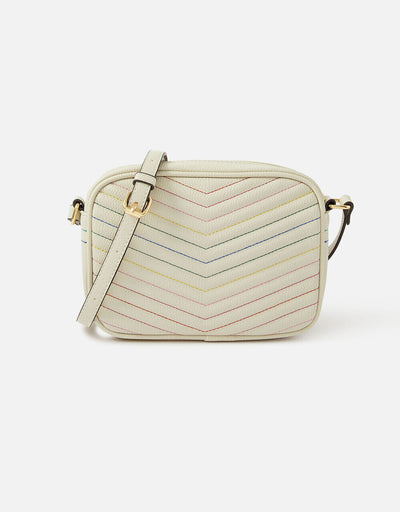 Accesorize Quilted Cream Chevron Cross-Body Bag **** SA1