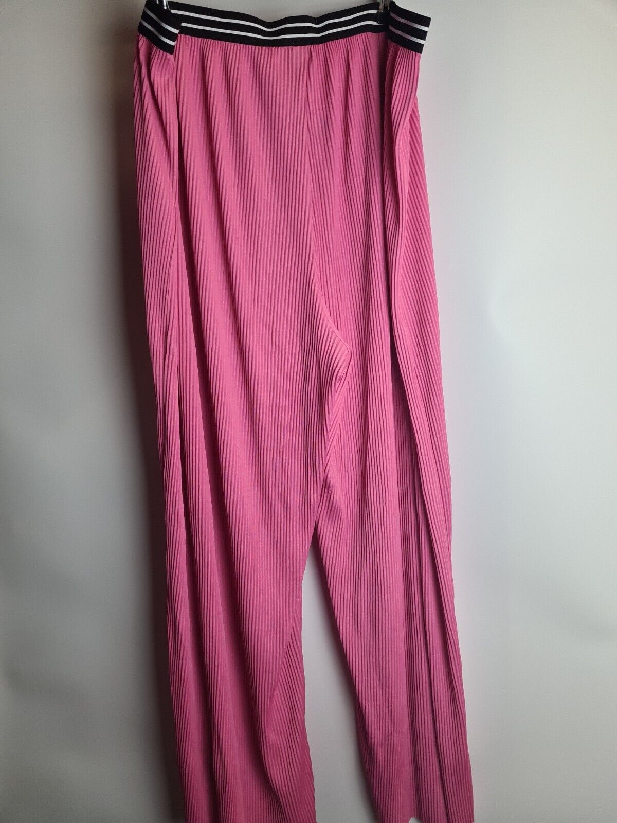 River Island Plus Pink Plisse Wide Leg Trousers Size 22 **** V130