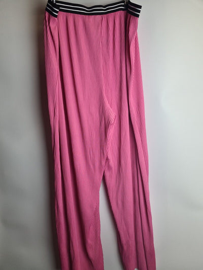 River Island Plus Pink Plisse Wide Leg Trousers Size 22 **** V130