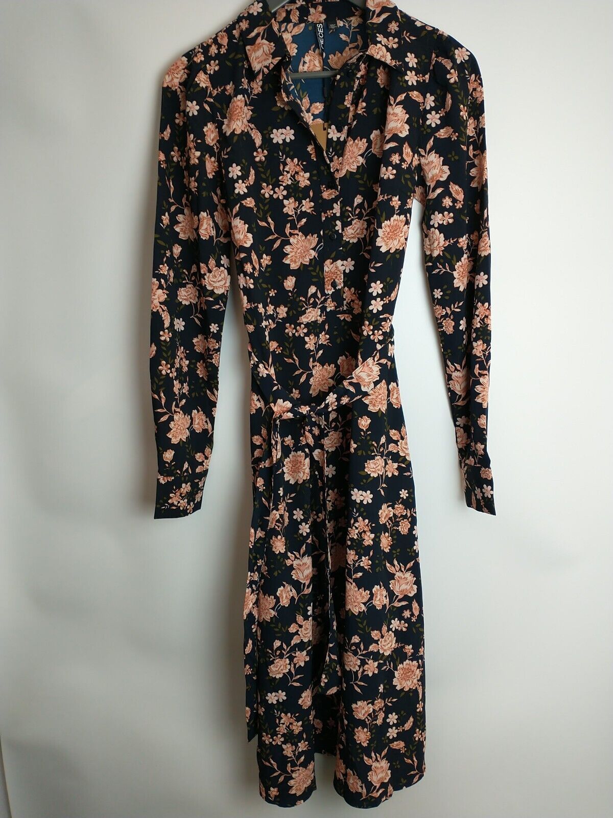 Pieces Tall Pchember Shirt Dress - Black Floral Size XS