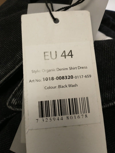 NA-KD Black Denim Shirt Dress Size UK 16 **** V226