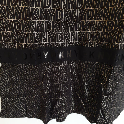 DKNY Girls Black/Gold Tshirt Dress Size 16yrs****Ref V277