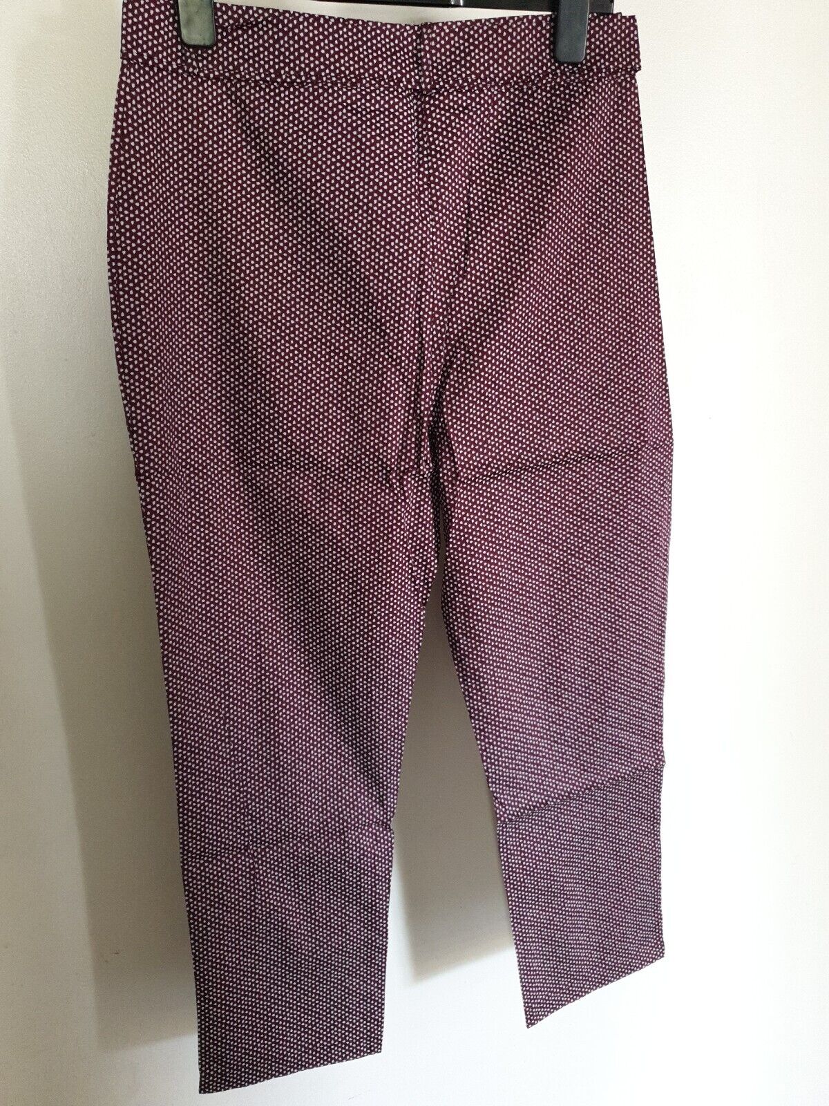 Giorgio Di Mare Burgundy Pure Cotton Ankle Crop Trousers Size L Ref Y39