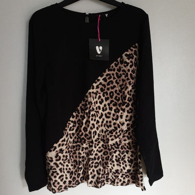 Womens Black/Animal Printed Top UK 16 ****Ref V544