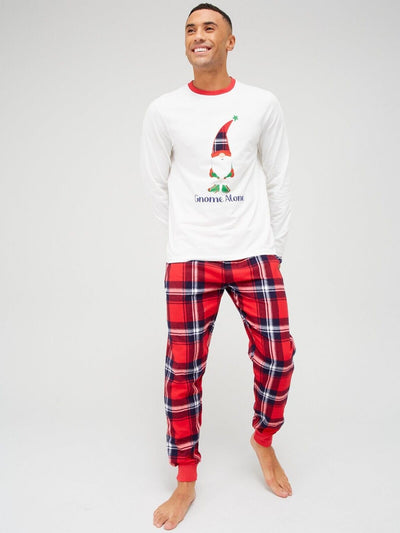 Men's Gnome Matching Family Christmas Pyjamas - Red/White. UK XL