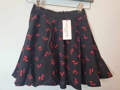 Sonia Rykiel Loon Red Black Logo Skirt Kids Size 6Years **** V509