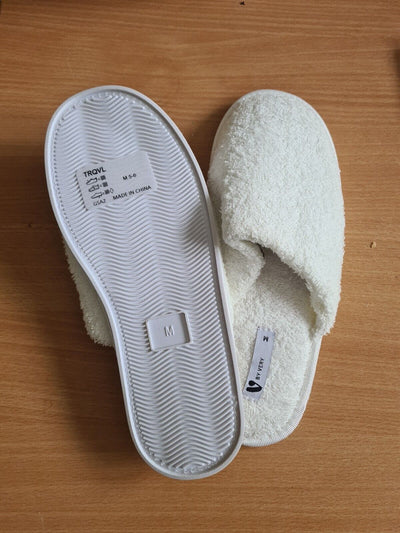 Cream Mule Slippers Size M (5-6) Ref*** V280