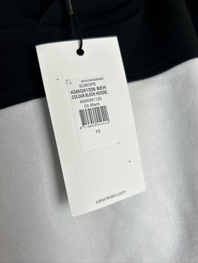 Calvin Klein Logo Hoodie Colourblock Stripe - Black. UK 10 Years **** Ref V191