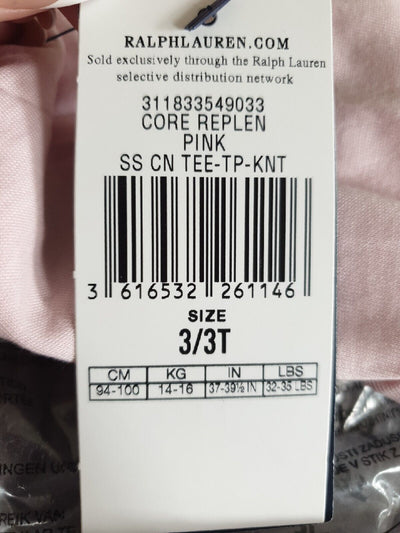 Ralph Lauren Core Pink Tshirt Size 3yrs****Ref V435