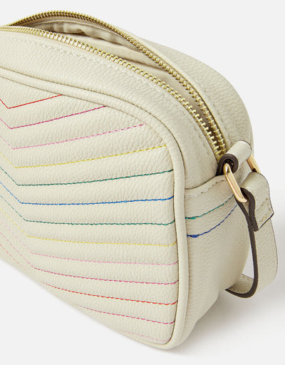 Accesorize Quilted Cream Chevron Cross-Body Bag **** SA1