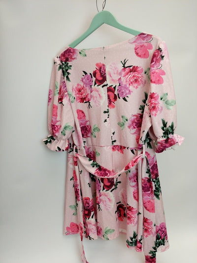 Yours Pink Floral Dress. UK Size 22-24. ****Ref V335