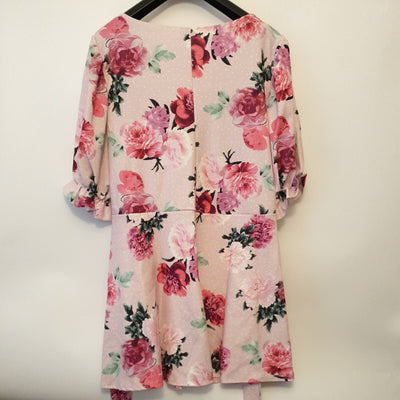 Yours London Pink Floral Print Skater Dress Size 22-24****Ref V66