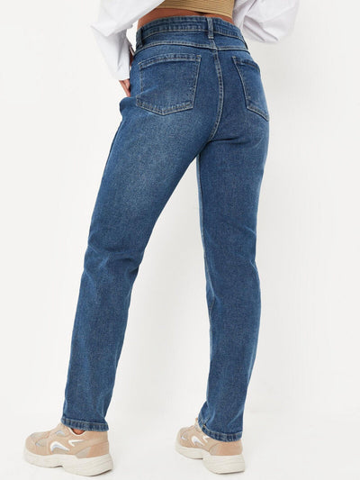 Missguided Classic Straight Leg - Clean Wash Jeans - Blue. UK 12 **** Ref V543