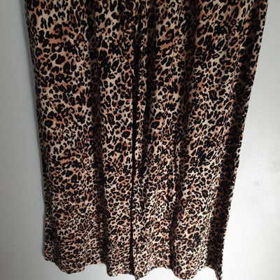 Womens Leopard Print Wide Leg Trouser Uk10****Ref V277