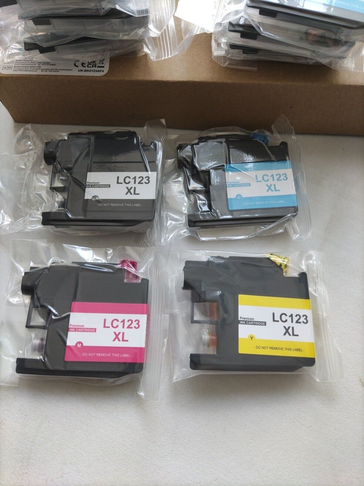 Compatible Brother LC123 Black & Colour Ink Cartridges x 4. Ref T3