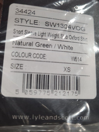 Lyle&scott Short Sleeve Light Weight Slub Oxford Shirt XSmall ****Ref V98