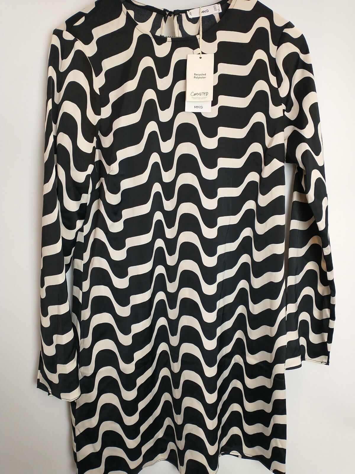 Mango Ivanka Black And White Mini Dress Size 8 **** V391