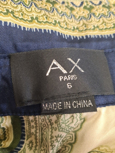 AX Paris Printed Wrap Satin Dress Size 6 Khaki****Ref V289