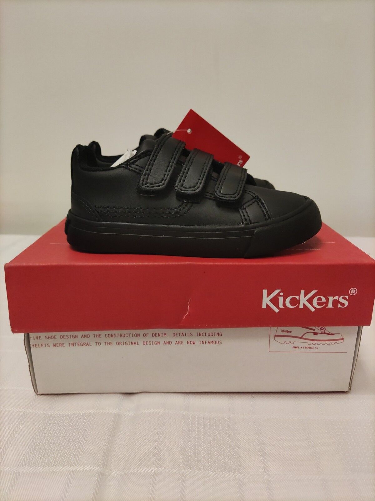 Kickers Baby's Tovni Trip Leather Unisex School Shoes Black Size UK 6 **** VS1