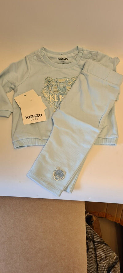 Kenzo Kids Baby Boy Tiger Print Logo Tracksuit Set Blue Age 12mths Ref**** V522