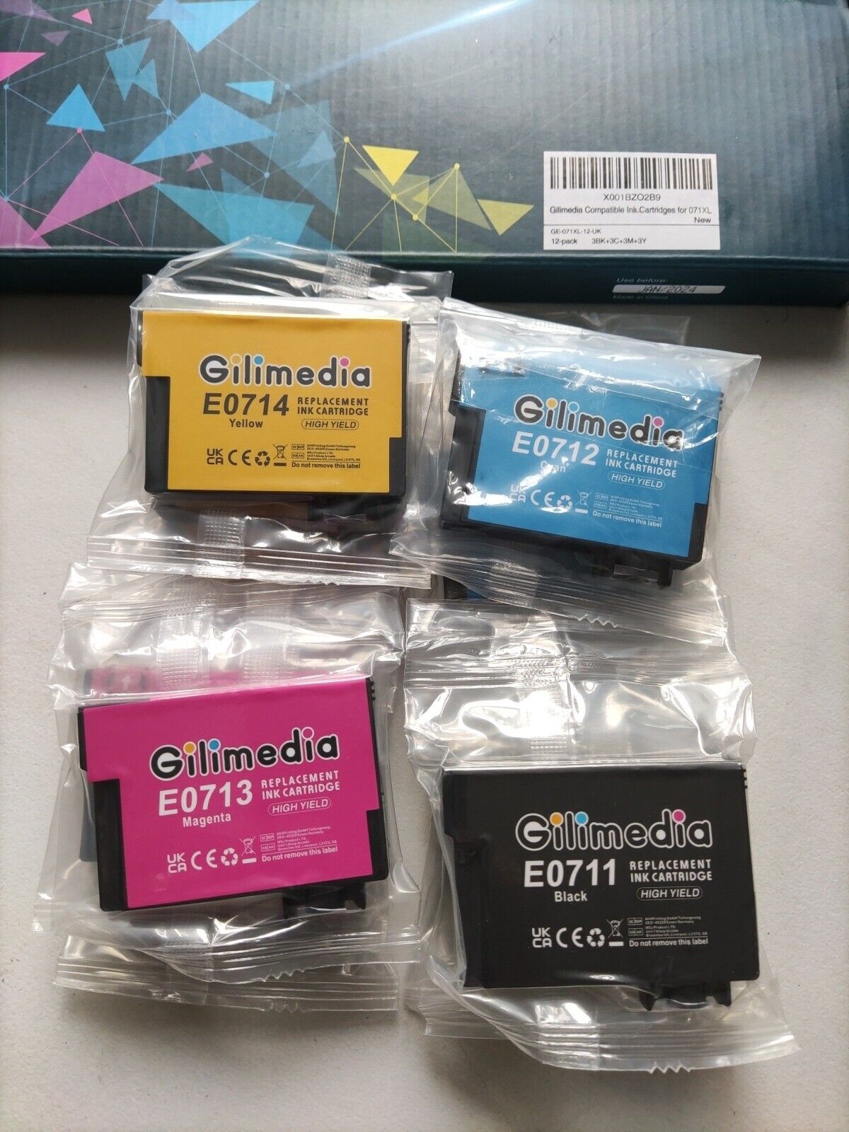 Compatible Epson T0711/T0712/T0713/T0714. Ink Cartridges Set. Ref T4