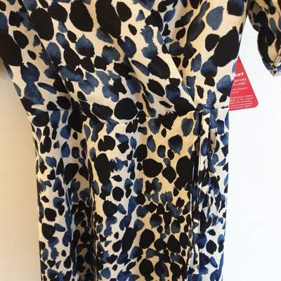 AX Paris Blue Animal Printed Wrap Dress Uk6****Ref V355