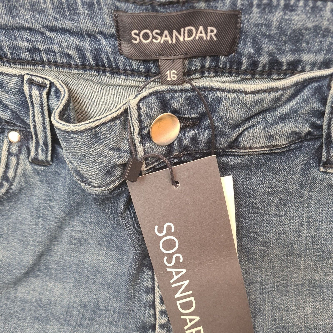 Sosandar Denim Shorts Indigo Size 16 BNWT Ref****V80