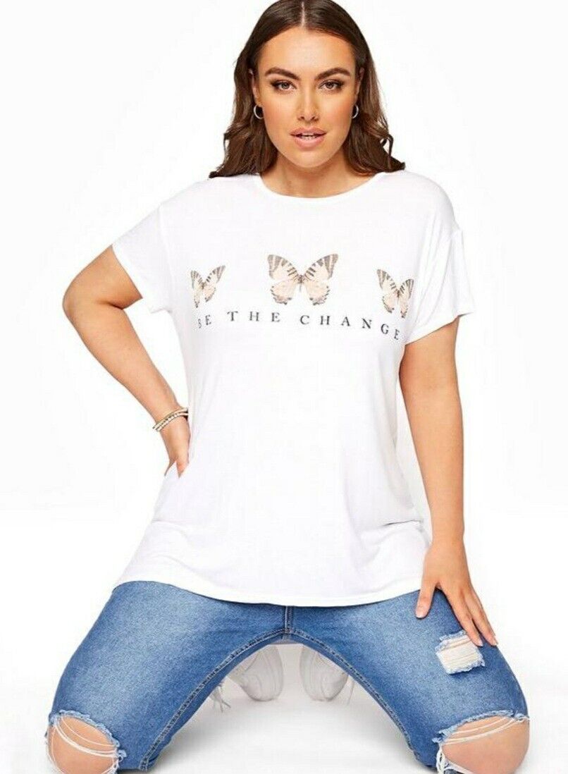 Limited Collection Butterfly Tshirt White Uk20****Ref V549