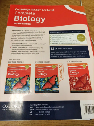 Cambridge IGCSE (R) & O Level Complete Biology. Ref Y