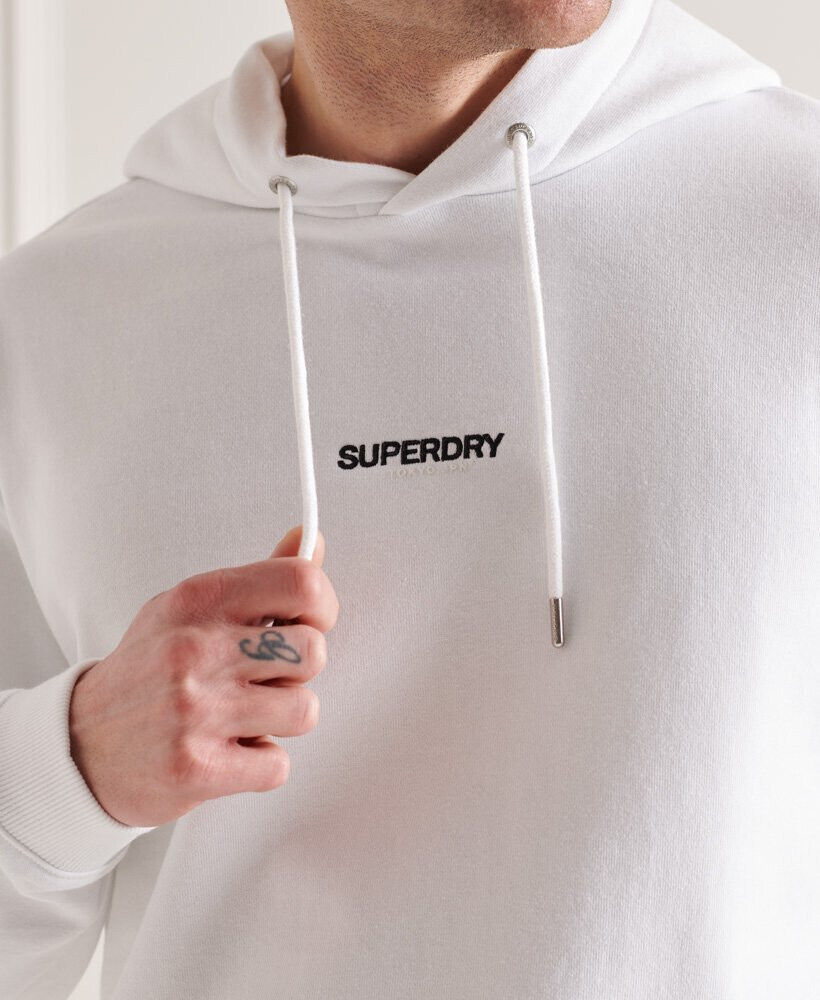 Superdry White Micro Logo Box Fit Hoodie Size Large **** SW32