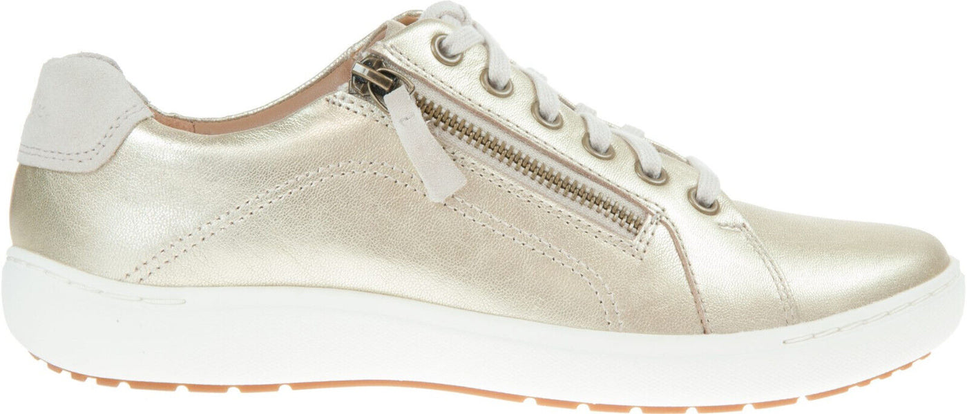 Clarks Nalle Lace Womens Trainers. Leather. Champagne. UK3. Ref VS1