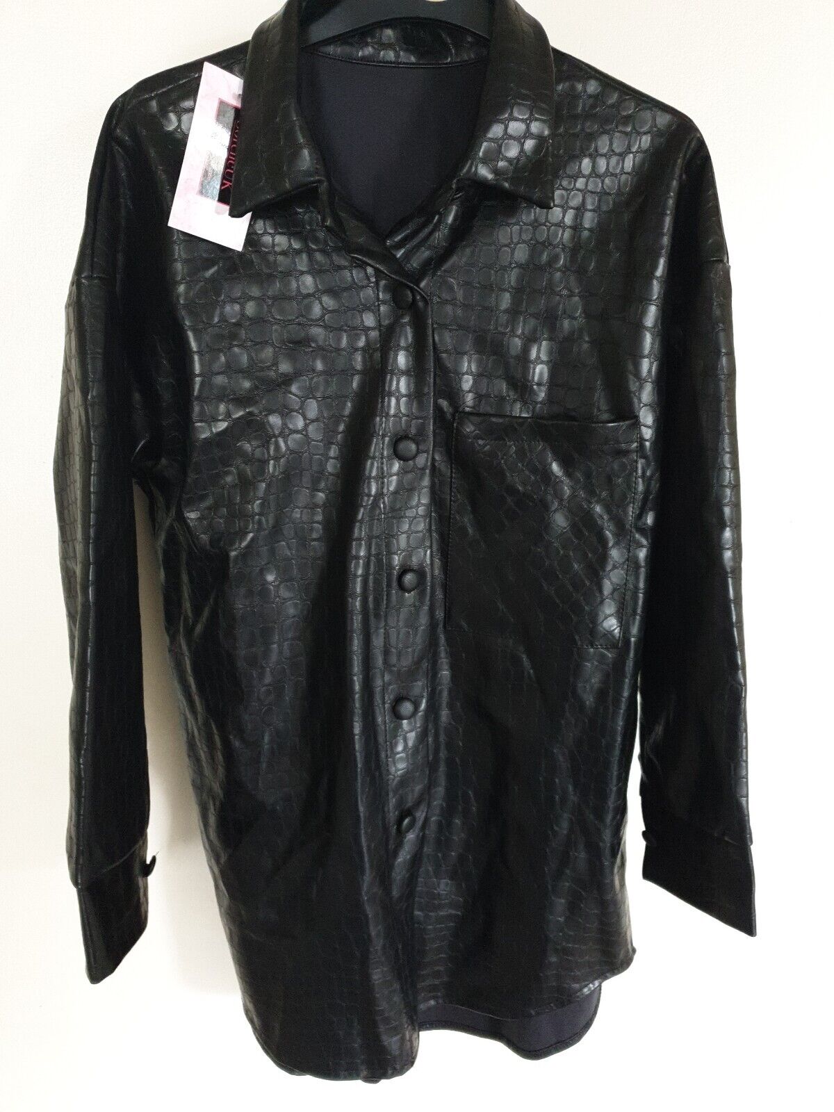 sorelle uk Black Faux Leather Shirt Size S Ref R6