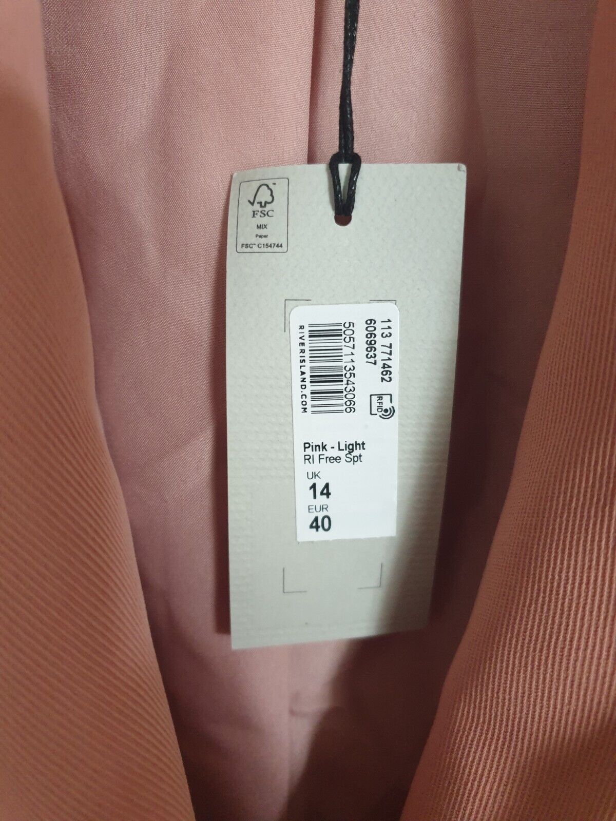 River Island Light Pink Blazer Uk14****Ref V410