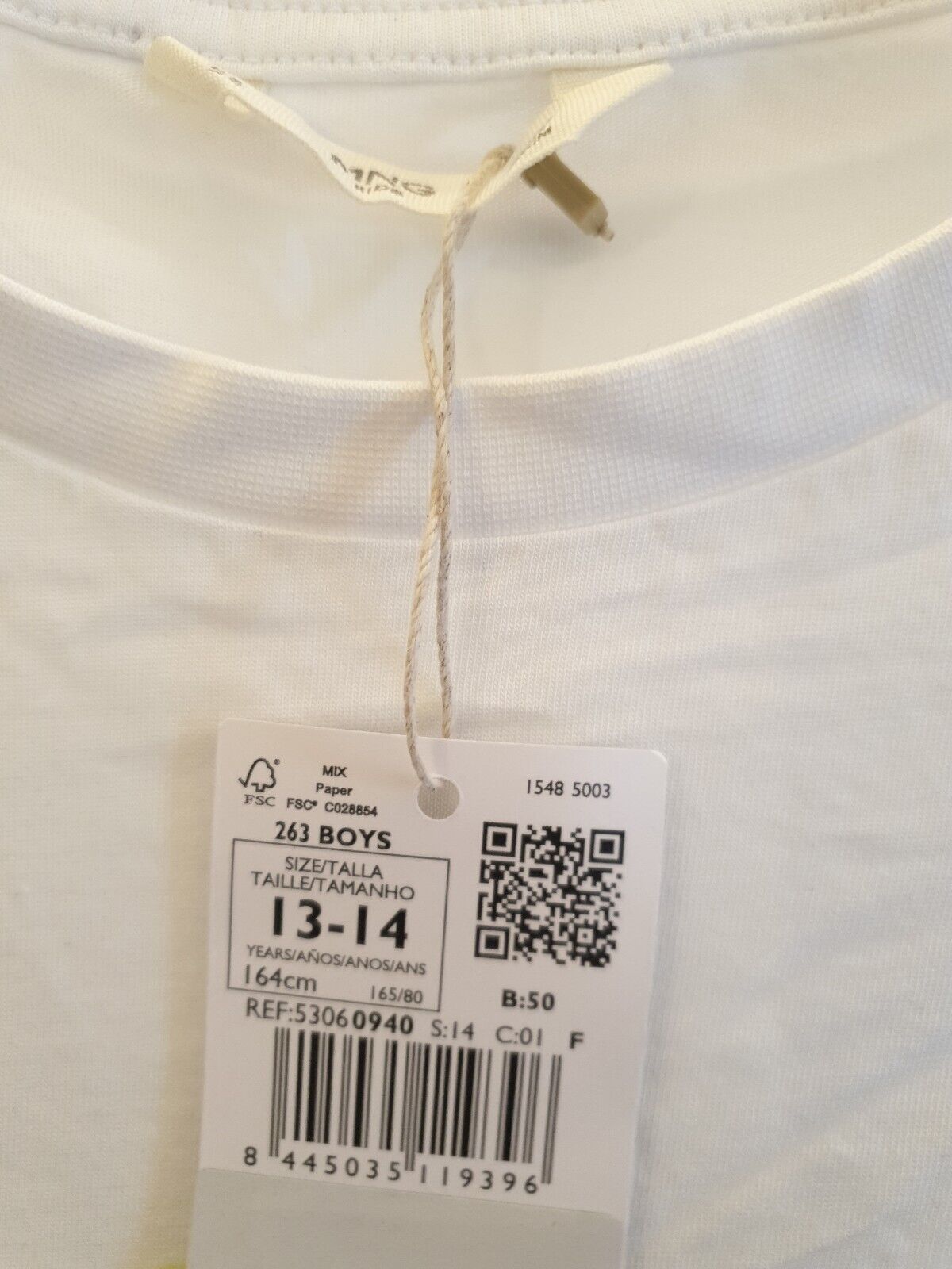 MNG White Tshirt Santa Monica CA Size 13-14y Ref A 22