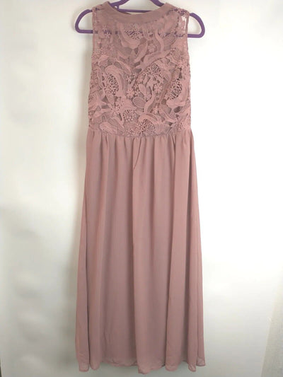 Yours London Lace Sweetheart Pink Bridesmaid Maxi Dress. Size 18 **** V221