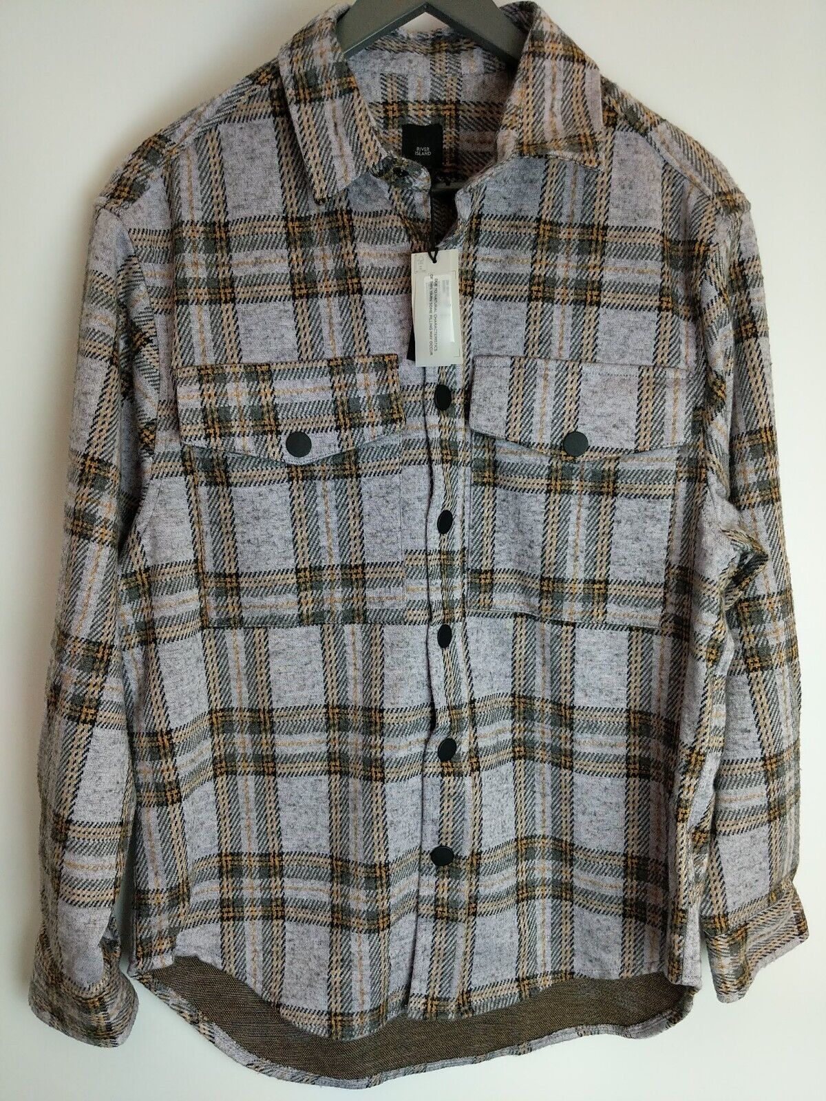 River Island Men's Long Sleeve Purple Check Overshirt Size Small **** V219