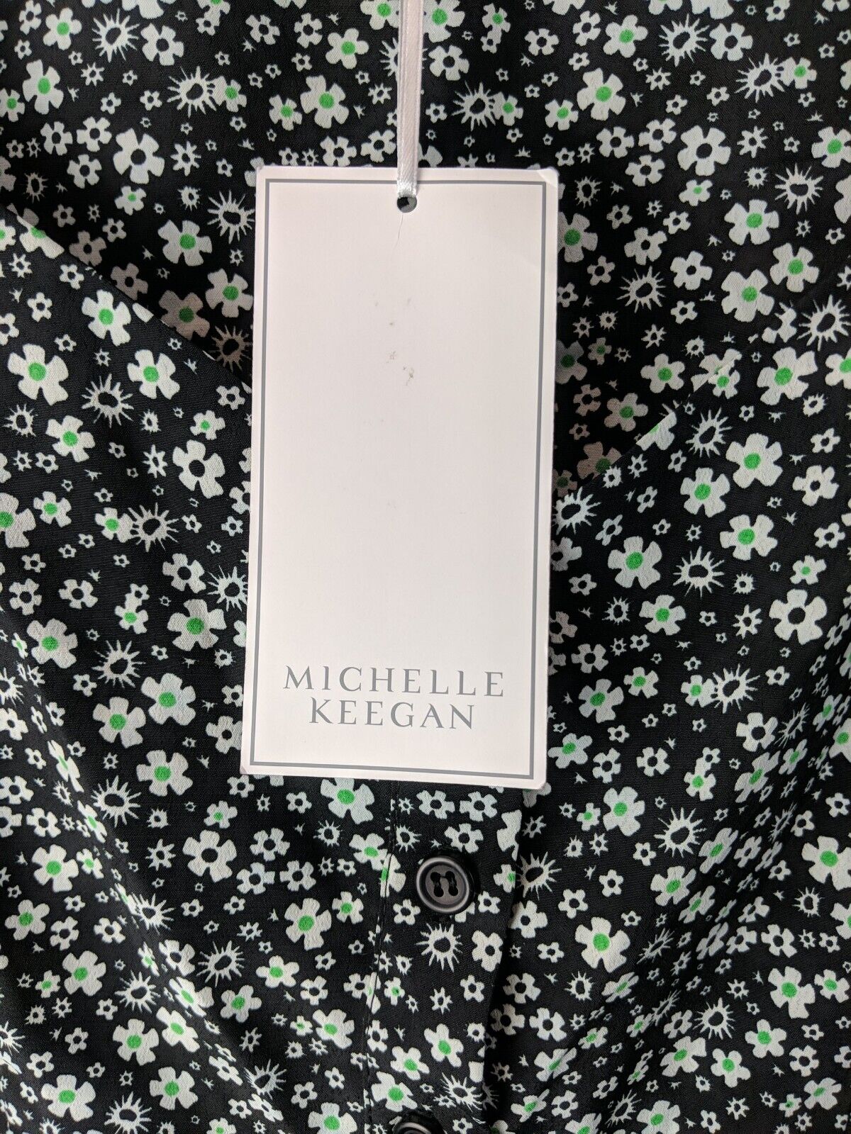 Michelle Keegan Sweetheart Printed Blouse Black Floral Size 18