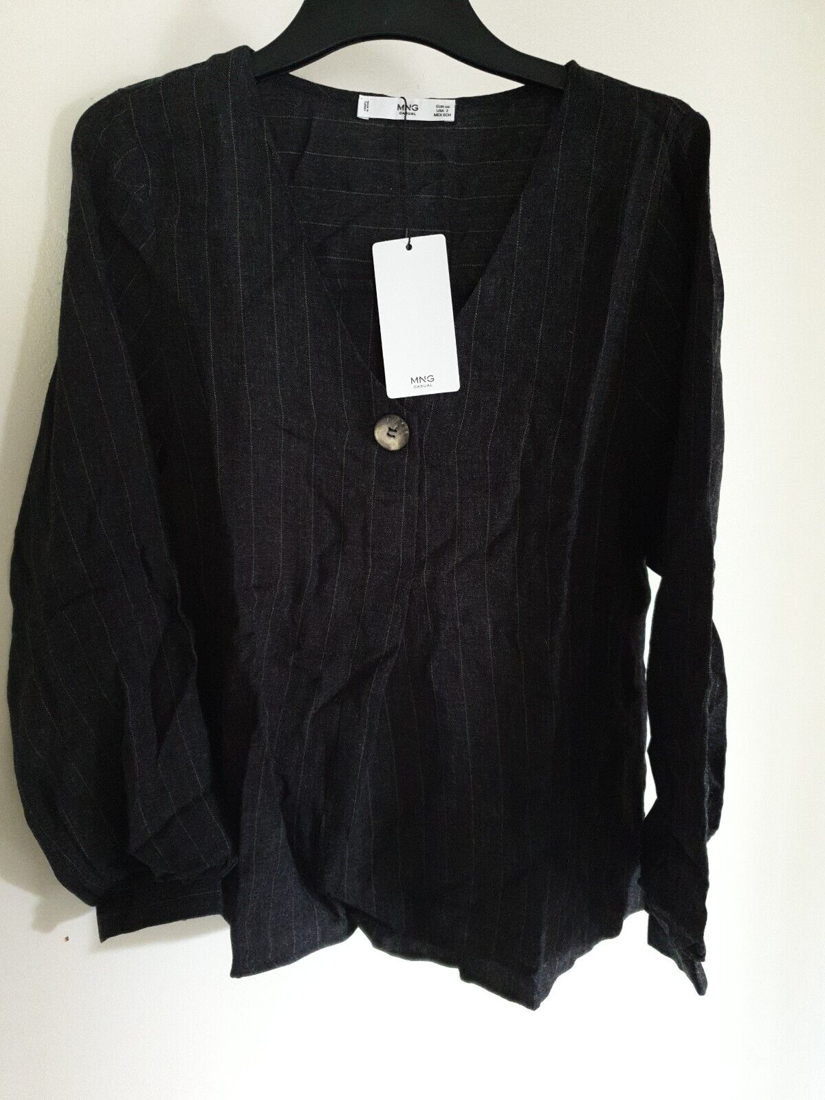 Mng Navy Striped Blouse Size XS Ref Y24