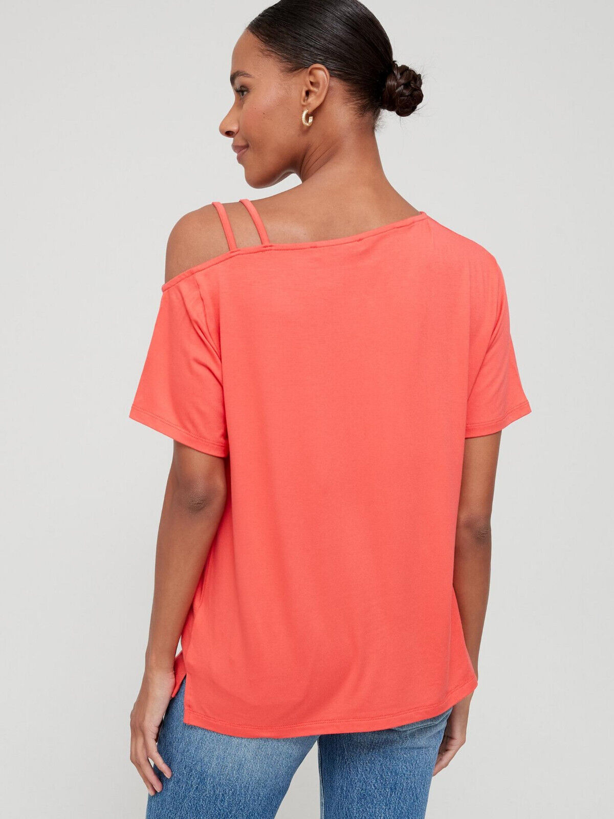 Coral Off The Shoulder Strap Detail Top Size 18 **** V497