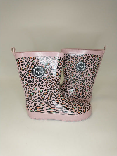 Hype Girls Animal Print Pink Wellies UK 13/1