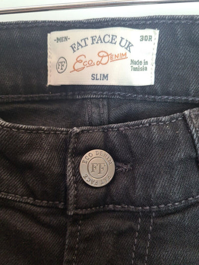 Fat Face Mens Slim Washed Black Jeans Size 30R **** V71